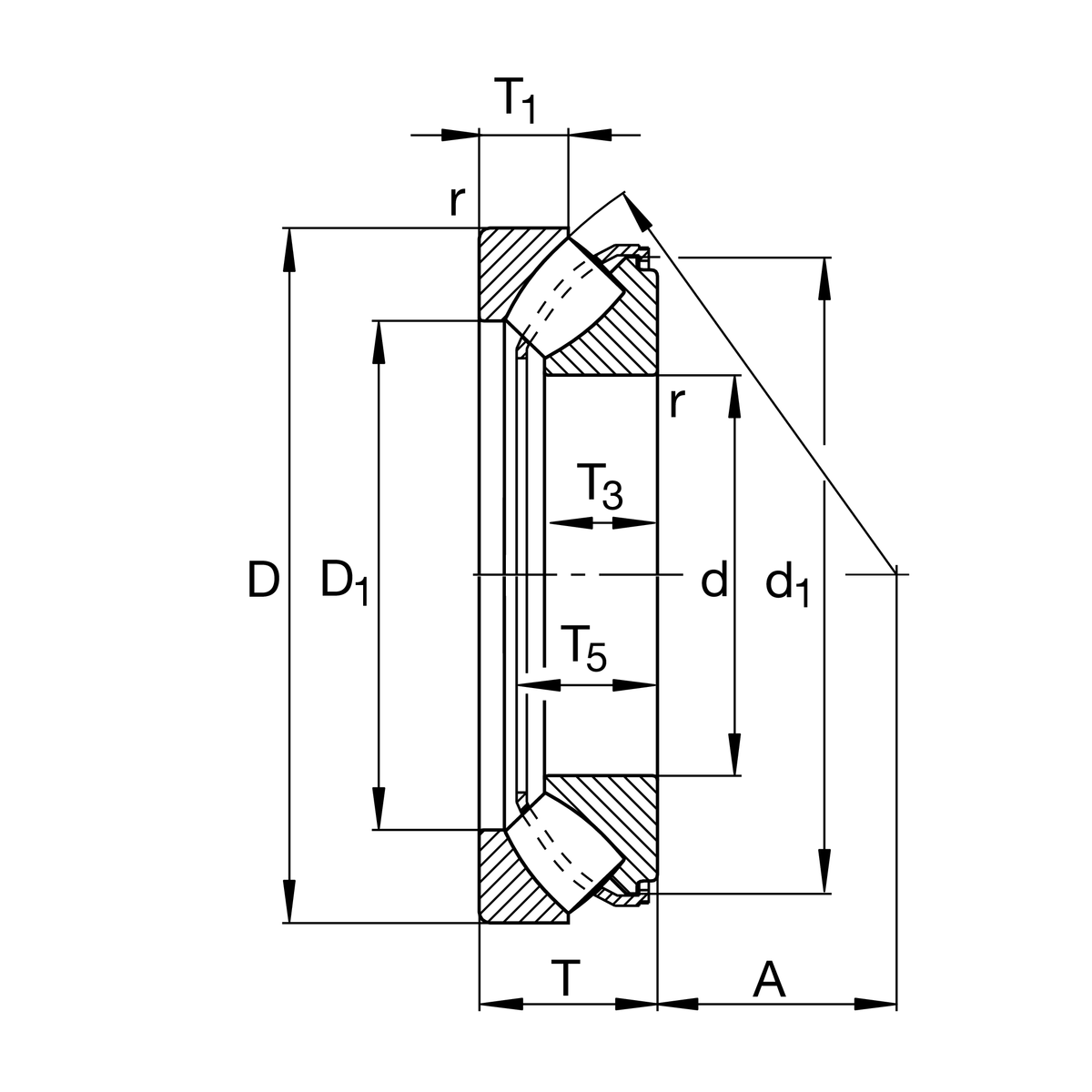 29412-E1-XL Teknik Ölçü Çizimi 29412-E1-XL Rulman Ölçüleri ve Teknik Çizim