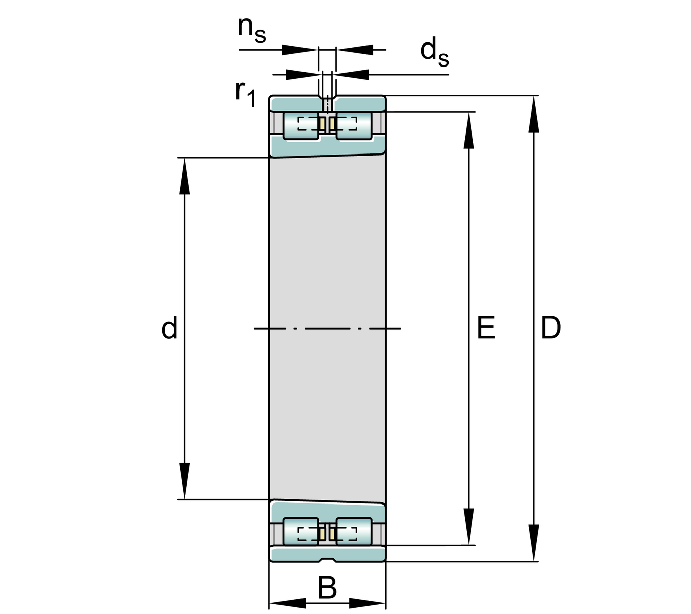 NN3026-AS-K-M-SP Teknik Ölçü Çizimi NN3026-AS-K-M-SP Rulman Ölçüleri ve Teknik Çizim