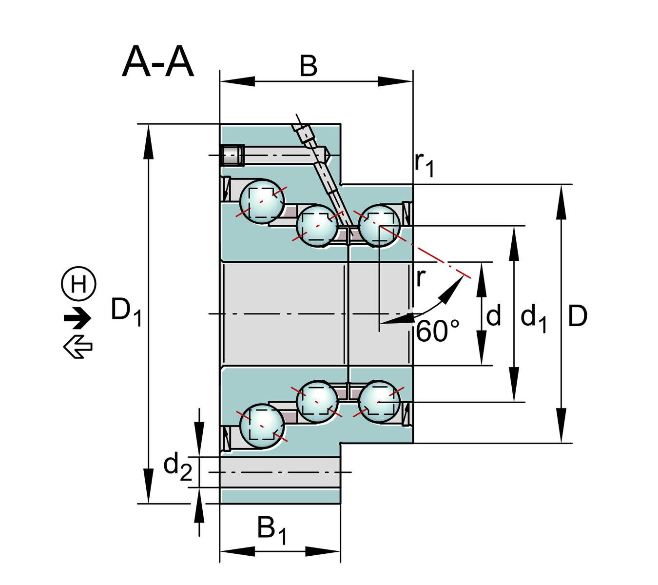 DKLFA30110-2RS Teknik Ölçü Çizimi DKLFA30110-2RS Rulman Ölçüleri ve Teknik Çizim